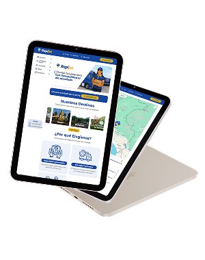 Captura de pantalla del sitio web de Rapijet - Página principal