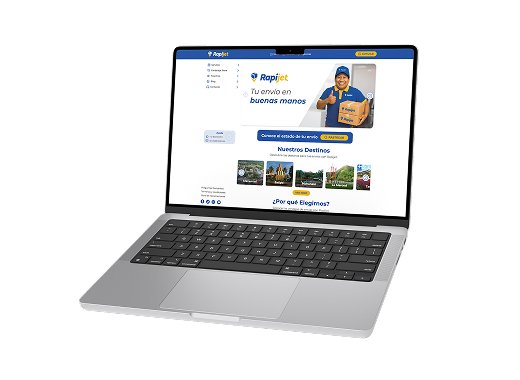 Captura de pantalla del sitio web de Rapijet - Sección de servicios